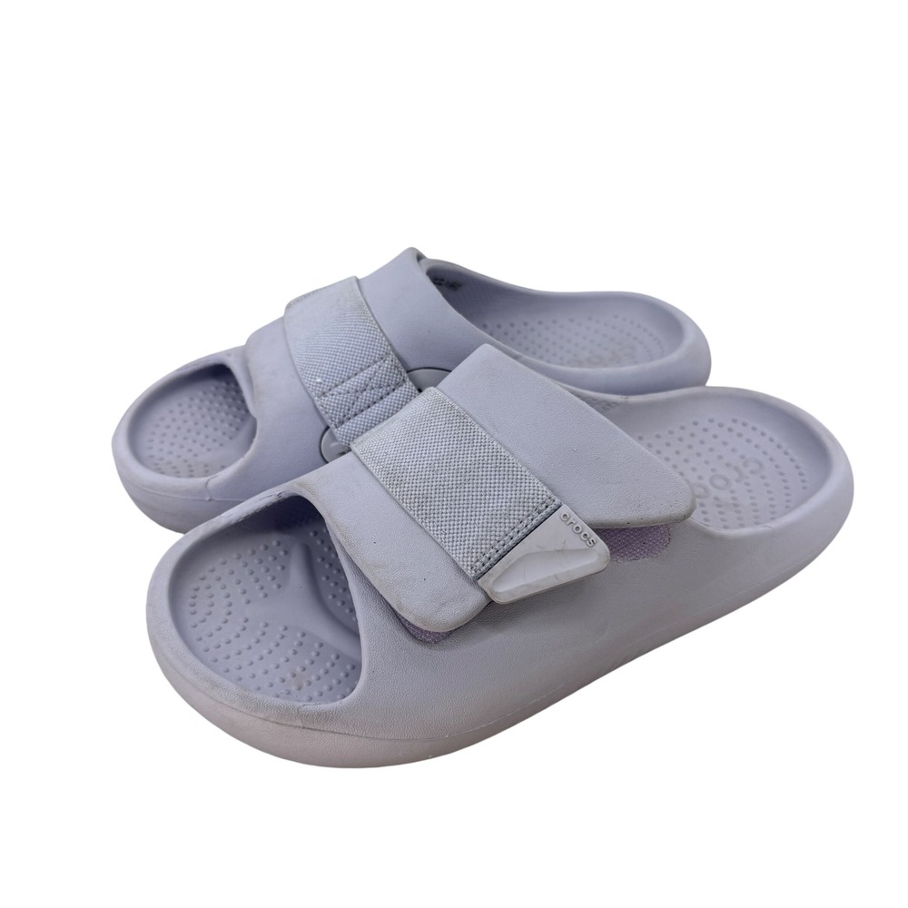Crocs Mellow Recovery Slides Lavender Purple Adjustable Strap‎ Mens 5 Womens 7